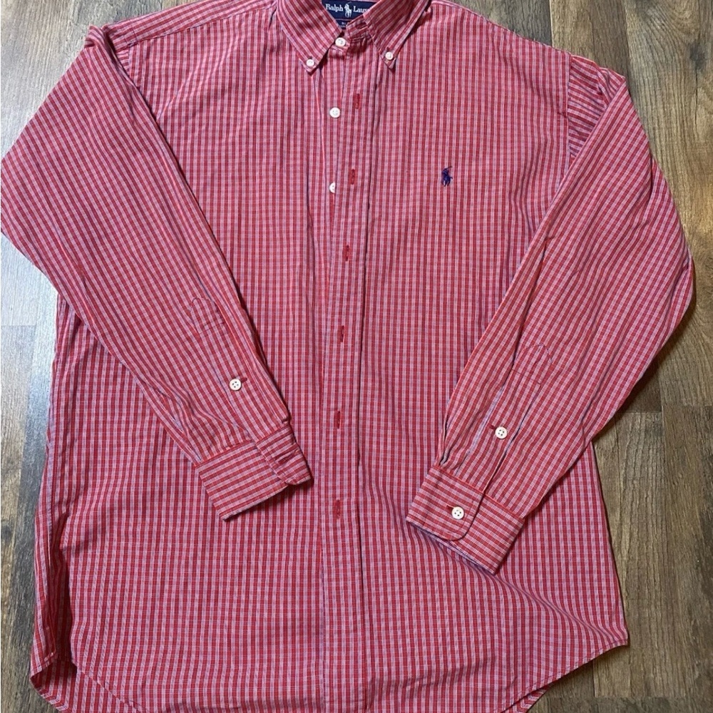 Polo by Ralph Lauren Red and White Checkered Men's Shirt